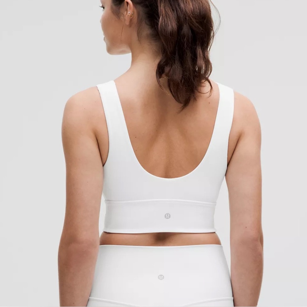 lululemon Align V-Neck BraLight Support White Size 8 - Picture 2 of 6